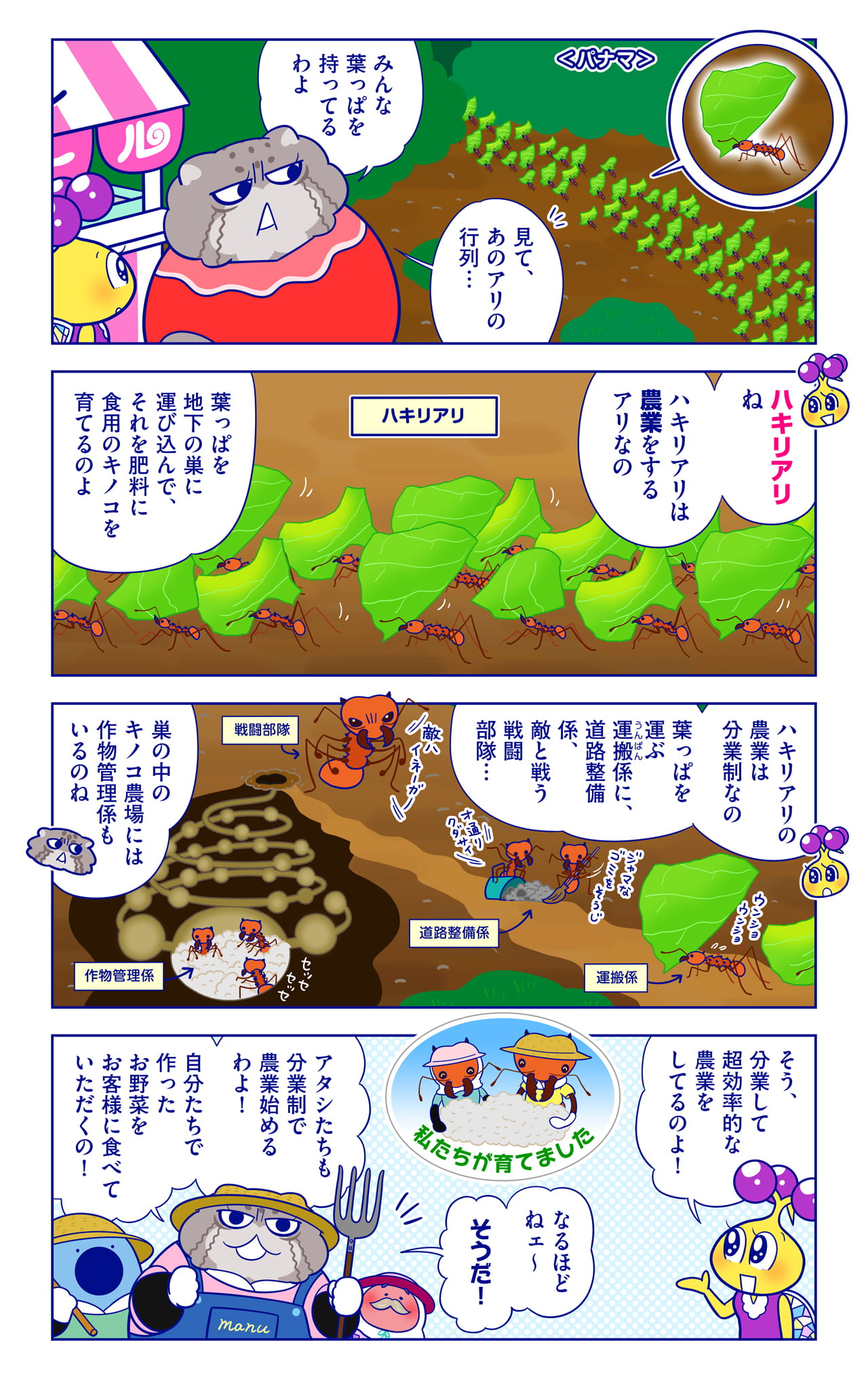 ハキリアリについての漫画1枚目